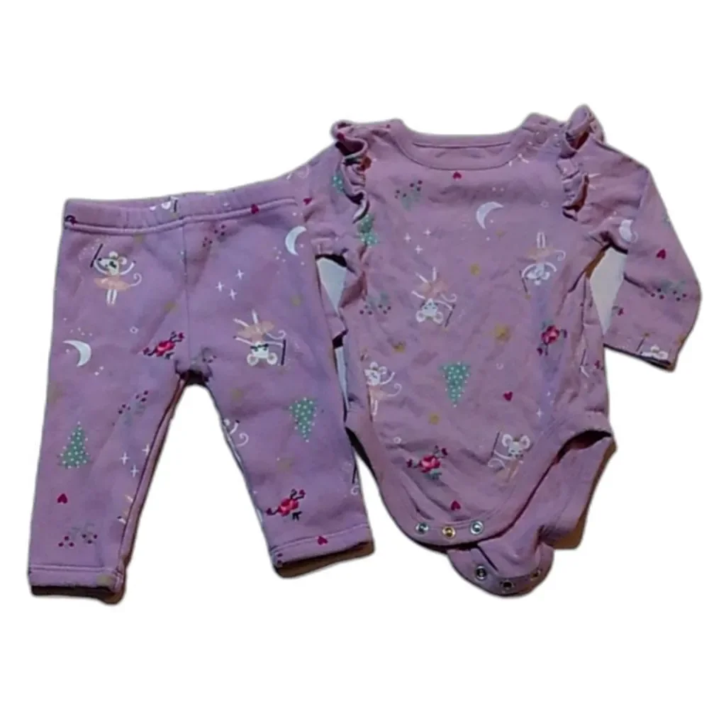 Garanimals 3-6 months Ballet Mouse Purple Matching Set